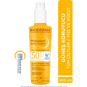 Photoderm Spray Invisible SPF50+ Tüm Ciltler için Sprey Formda Yüksek Korumalı Güneş Kremi 200 ml