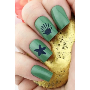 Artikel Lacivert Deniz Temalı Metalik Tırnak Sticker, Nail Sticker, Nail Art