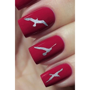 Artikel Gümüş Kuşlar Metalik Tırnak Sticker, Nail Sticker, Nail Art