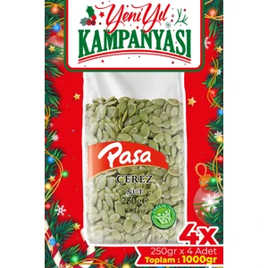 Paşa Kuruyemiş Çiğ Kabak Çekirdeği İçi 1 Kg (4x250 gr), Naturel Tuzsuz İç Kabak Çekirdeği