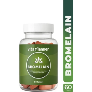 Vita Manner Bromelain Yeşil Çay, Turunç Meyve Kabuğu Ekstratı ve Krom Içeren Takviye Edici Gıda 60 Tablet
