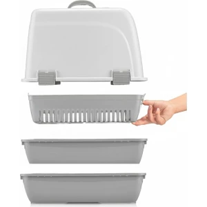 Elekli Kapalı Kedi Tuvaleti.