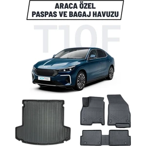 Zey Garage Tuning TOGG T10F SEDAN Araca Özel Bagaj Havuzu ve 4d Paspas Takımı Premium