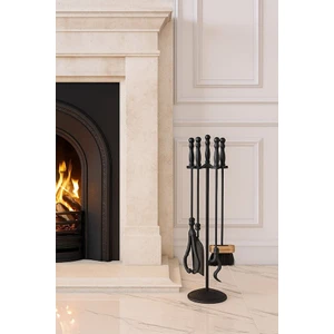 Vav Mühendislik Şömine Döküm Maşa Kürek Takımı Seti Siyah Ideal Boy