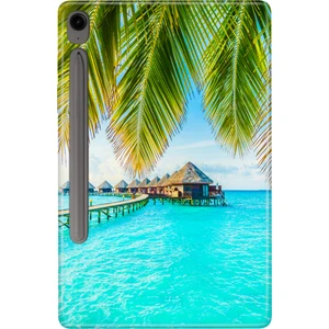 Samsung Galaxy Tab S9 SM-X710 11" Kılıf Tablet Için Desenli Silikon Kapak - Maldiv