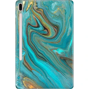 Samsung Galaxy Tab S7 Plus SM-T970 12.4" Kılıf Tablet Için Desenli Silikon Kapak - Liquid Mermer