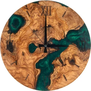 Doğal Ahşap & Epoksi Duvar Saati