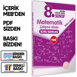 Karakutu Yayınları 2026 8.Sınıf LGS Matematik MEB Çalışma Kitabı Soru Bankası (Renkli Baskı A4 Boyutlu) BASKI ÜCRETİ