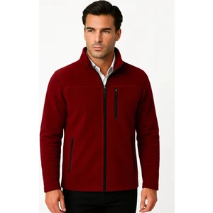 Honest Honest  Bato Yaka Tam Fermuarlı Ceket Bordo