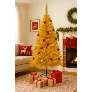 Premium Luxury Series 180 cm Simli Gold Yılbaşı Çam Ağacı