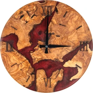 Doğal Ahşap & Epoksi Duvar Saati