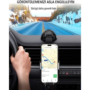 Ayna ve Torpido Montajlı Hidrolik Kanatlar 360° Dönebilen Başlık Vantuzlu Araç Içi Telefon Tutucu