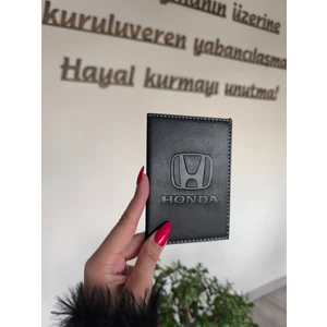 Efe Deri Honda Motors Deri Dikişli Oto Ruhsat Kılıfı Ruhsat Kabı Araç Ruhsat Koruyucu