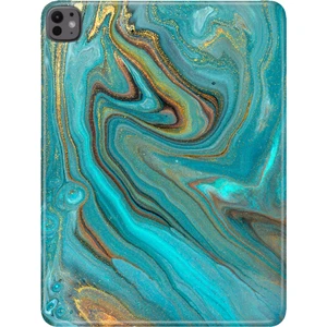 iPad Pro M5 2025 13" Kılıf Tablet Için Desenli Silikon Kapak - Liquid Mermer