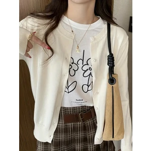 Kadın Basic Düğmeli Triko Hırka