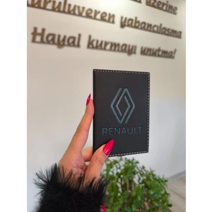 Renault Deri Dikişli Araç Ruhsat Kılıfı Kabı Oto Ruhsatlık Araba Ruhsat Koruyucu
