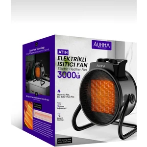 AT1H Elektrikli Isıtıcı Fan Gri | 3000W Hızlı Isınma, 3 Kademeli Ayar, Sessiz Ptc Isıtma Teknolojisi