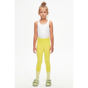 Fosforlu Sarı Basic Kız Çocuk Yazlık Tayt