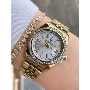 Daniel Klein Altın Renk Takvimli Kadın Kol Saati ve Bileklik