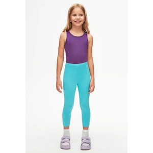 Açık Turkuaz Basic Kız Çocuk Yazlık Tayt