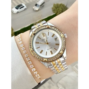 Çelik Takvimli Kadın Kol Saati Ve Bileklik