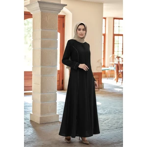 Tesettür Özel Kesim Yanları Taş Detaylı Şık ve Rahat Kadın Ferace Günlük Kullanıma Uygun Zarif Tesettür Elbise Modeli