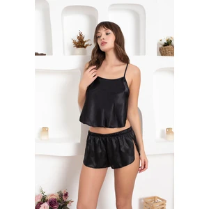 Nbb Siyah Ince Askılı Şort Takım