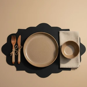 Grand Fine Art 2 Adet Deri Dikdörtgen Amerikan Servis 33X44 cm Simetrik Desenler Serisi 119