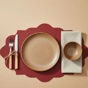 Grand Fine Art 2 Adet Deri Dikdörtgen Amerikan Servis 33X44 cm Simetrik Desenler Serisi 119