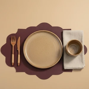 Grand Fine Art 2 Adet Deri Dikdörtgen Amerikan Servis 33X44 cm Simetrik Desenler Serisi 119