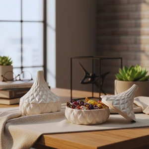 Nevhan Sanat Crystal Dome Serisi – İkili Kapaklı Dekoratif Kutu Seti | El Yapımı Modern Tasarım