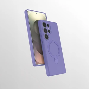 M.TK Moveteck Samsung Galaxy S24 Ultra Kılıf Magsafe Halkalı Extra Standlı Içi Kadife Yumuşak Renkli Silikon Samara Kapak