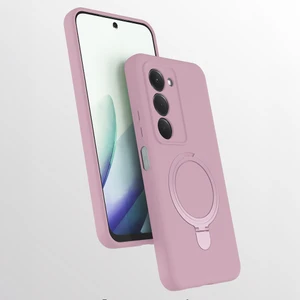 M.TK Moveteck Xiaomi Redmi 15 Kılıf Magsafe Halkalı Extra Standlı Içi Kadife Yumuşak Renkli Silikon Samara Kapak