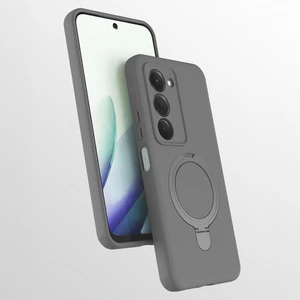 M.TK Moveteck Xiaomi Redmi 15 Kılıf Magsafe Halkalı Extra Standlı Içi Kadife Yumuşak Renkli Silikon Samara Kapak