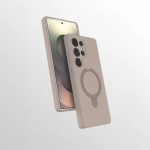 M.TK Moveteck Samsung Galaxy S23 Ultra Kılıf Magsafe Halkalı Extra Standlı Içi Kadife Yumuşak Renkli Silikon Samara Kapak