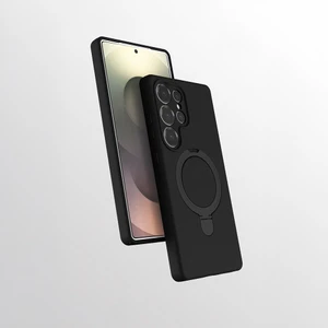 M.TK Moveteck Samsung Galaxy S23 Ultra Kılıf Magsafe Halkalı Extra Standlı Içi Kadife Yumuşak Renkli Silikon Samara Kapak