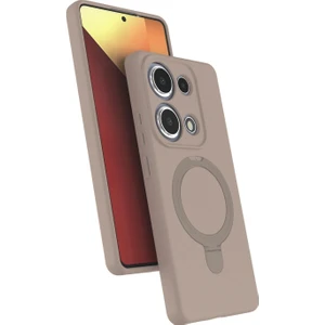 M.TK Moveteck Xiaomi Redmi Note 13 Pro 4g Kılıf Magsafe Halkalı Extra Standlı Içi Kadife Yumuşak Renkli Silikon Samara Kapak