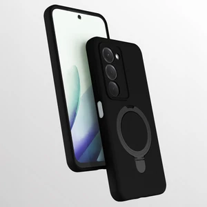 M.TK Moveteck Xiaomi Redmi 15 Kılıf Magsafe Halkalı Extra Standlı Içi Kadife Yumuşak Renkli Silikon Samara Kapak