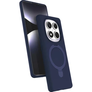 M.TK Moveteck Xiaomi Redmi Note 14 Pro 4g Kılıf Magsafe Halkalı Extra Standlı Içi Kadife Yumuşak Renkli Silikon Samara Kapak