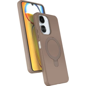 M.TK Moveteck Xiaomi Redmi 13C Kılıf Magsafe Halkalı Extra Standlı Içi Kadife Yumuşak Renkli Silikon Samara Kapak