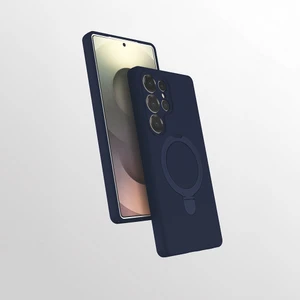 M.TK Moveteck Samsung Galaxy S25 Ultra Kılıf Magsafe Halkalı Extra Standlı Içi Kadife Yumuşak Renkli Silikon Samara Kapak