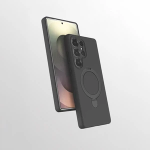 M.TK Moveteck Samsung Galaxy S23 Ultra Kılıf Magsafe Halkalı Extra Standlı Içi Kadife Yumuşak Renkli Silikon Samara Kapak