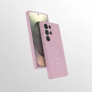 M.TK Moveteck Samsung Galaxy S25 Ultra Kılıf Magsafe Halkalı Extra Standlı Içi Kadife Yumuşak Renkli Silikon Samara Kapak