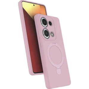 M.TK Moveteck Xiaomi Redmi Note 13 Pro 4g Kılıf Magsafe Halkalı Extra Standlı Içi Kadife Yumuşak Renkli Silikon Samara Kapak