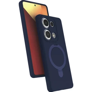 M.TK Moveteck Xiaomi Redmi Note 13 Pro 4g Kılıf Magsafe Halkalı Extra Standlı Içi Kadife Yumuşak Renkli Silikon Samara Kapak