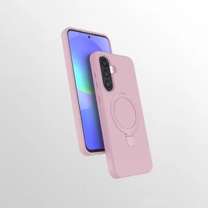 M.TK Moveteck Samsung Galaxy A36/A56 Uyumlu Kılıf Magsafe Halkalı Extra Standlı Içi Kadife Yumuşak Renkli Silikon Samara Kapak