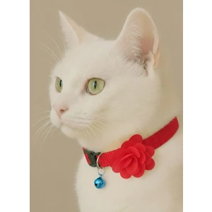 Coco Pet Kırmızı Çiçekli Kedi Tasması