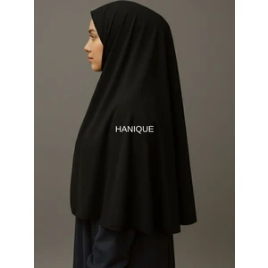 Hanıque Sandy Lüks Tek Katlı Sufle-Pratik Sufle-Hazır Tek Parça Şal-Peçeli Siyah Sufle-Uzun Sufle Khimar-Rahat Şıktesettür
