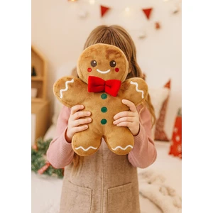 Kurabiye Adam Peluş Yastık, Uyku Arkadaşı Peluş, Yılbaşı Tay Tüyü Kumaş Kurabiye Adam 32 Cm