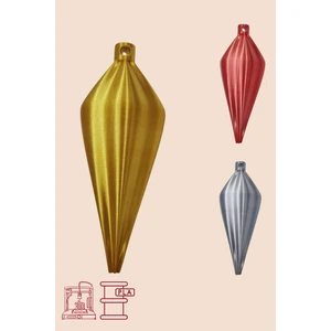 6 cm Altın Renk 6'lı Yılbaşı Ağacı Süsü | 3D Baskı Modern Dekor